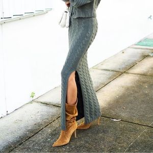 Something Navy Giselle High Waisted Cable Knit Skirt